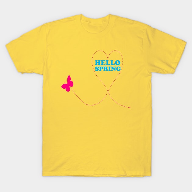 Hello Spring cute butterfly T-Shirt by halazidan